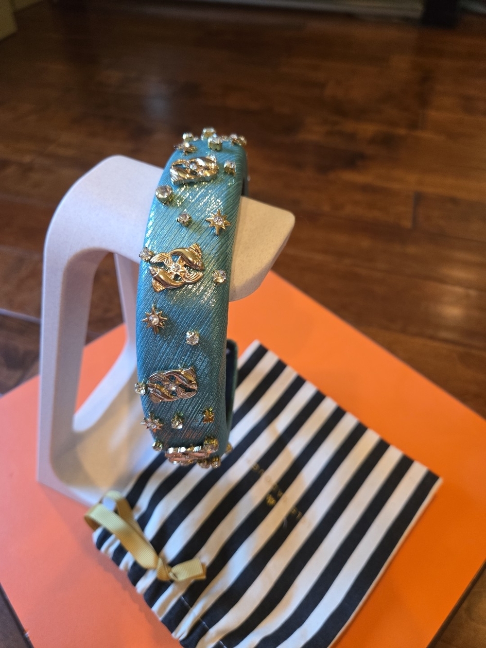 Lele Sadoughi Zodiac Pisces Alice Headband Aquamarine Blue Embellished